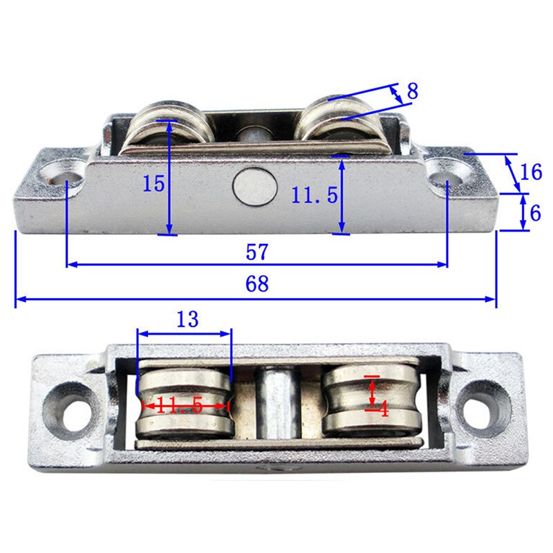 Polea de plástico para puertas y ventanas de aleación de aluminio para puertas correderas y ventanas, polea de puerta corredera