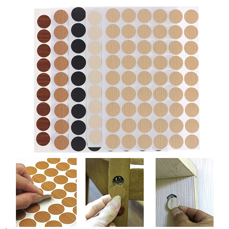 1Sheet Self Schroef Cover Caps Stickers Zelfklevende Decoratieve Films Meubels Stickers Hout Ambacht Bureau Kast Ornament