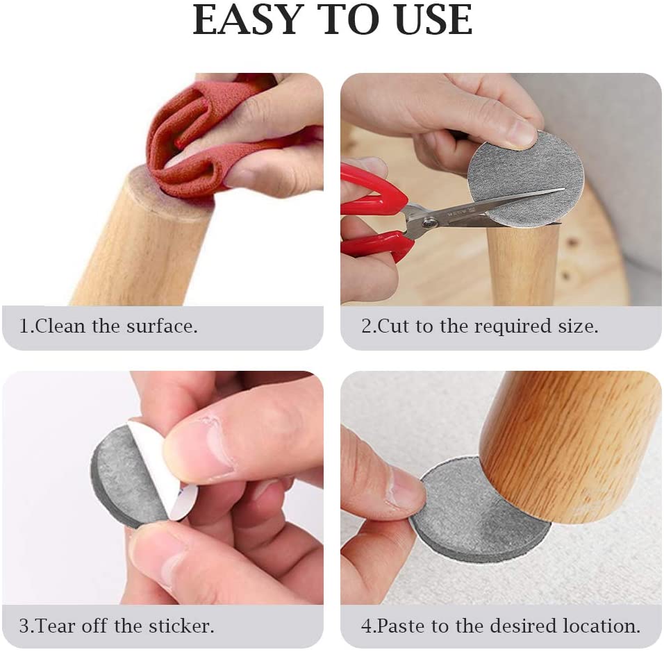 Cinta de fieltro autoadhesiva, rollo de tira de fieltro de poliéster, Protector de superficie dura, tiras de fieltro negras para muebles, cinta deslizante con forma DIY