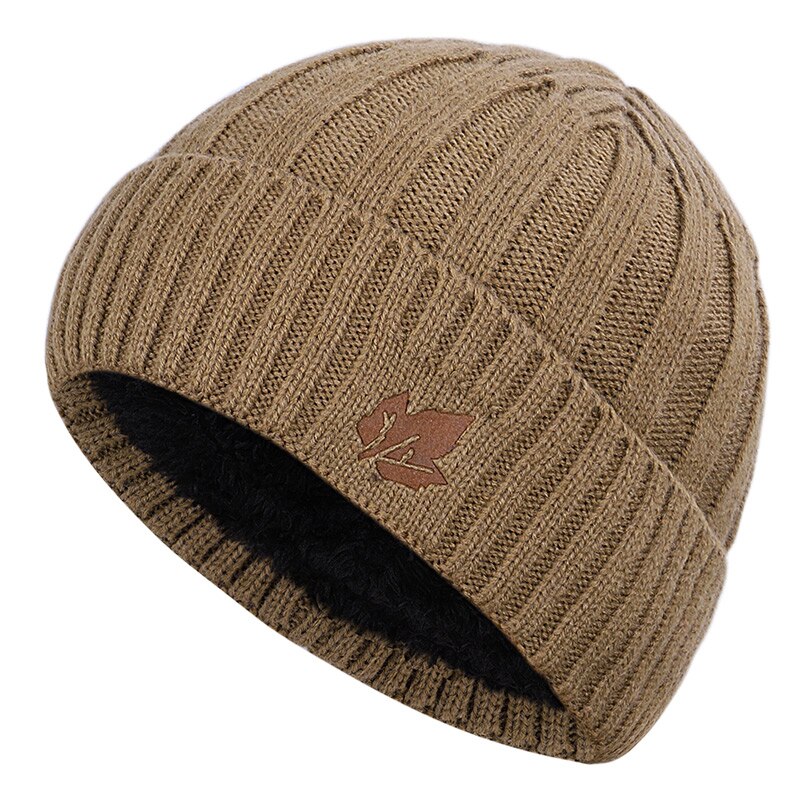 Chapeau écharpe d'hiver en feuille d'érable | Chapeau pour hommes et femmes, chapeau rayé en coton, tricot , ensemble écharpe en velours Plus bavoir épais,: Khaki-2