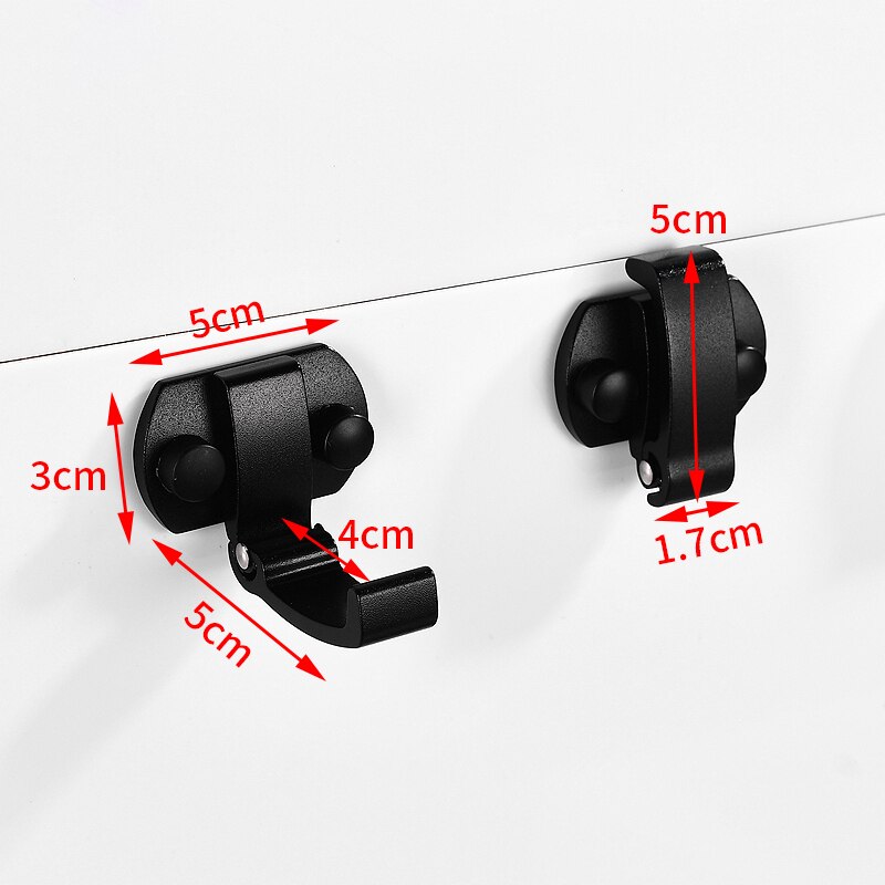 Robe Hook Black Aluminum Bathroom Hooks for Towels Bag Key Rack Folding Coat Hooks Wall Mounted Decorative Clothes Hook Hanger