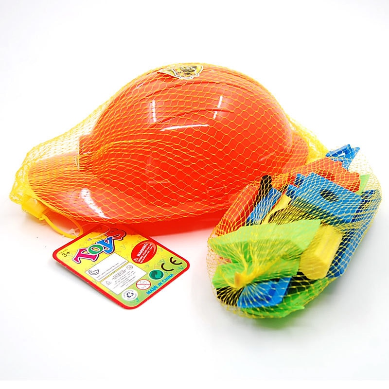 Kinder DIY Kunststoff Simulation Wartung Werkzeug Helm Set Pädagogisches Sicherheit Spielzeug