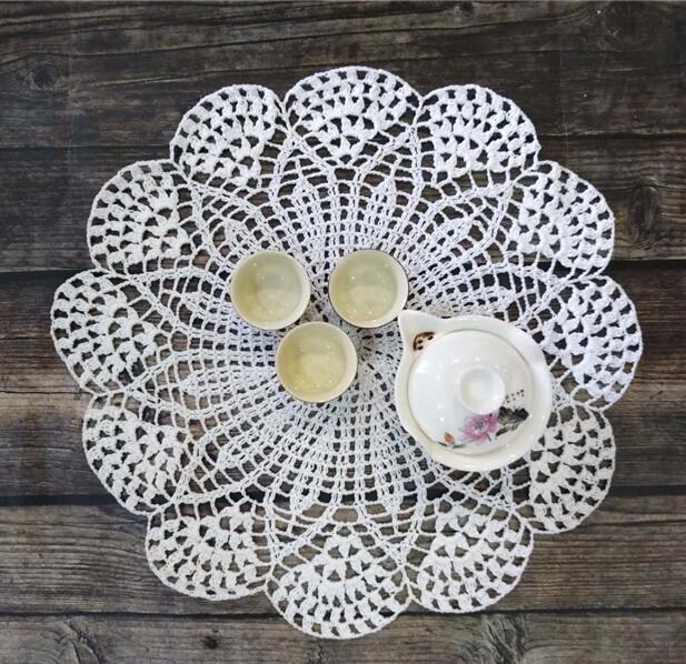 40cm placemats voor bruiloften, onderzetters, stoffen onderzetters, gehaakte placemats, keukentafelmatten, ronde placemats voor feestjes en kerstdecoraties.