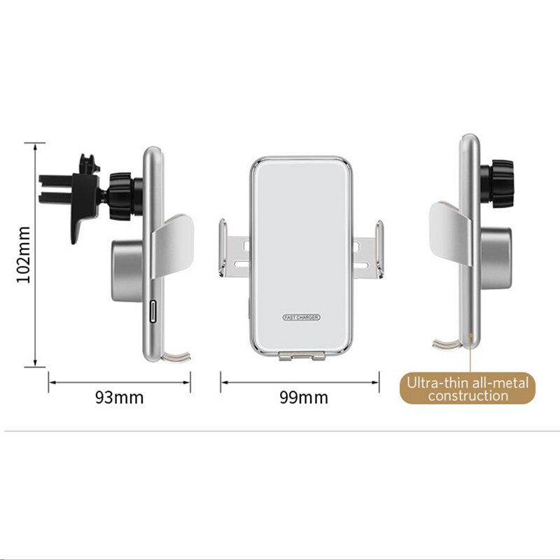 Automatische Sensor Auto Snelle Draadloze Oplader Air Vent Mount Mobiele Telefoon Bracket Stand Qi Draadloos Opladen