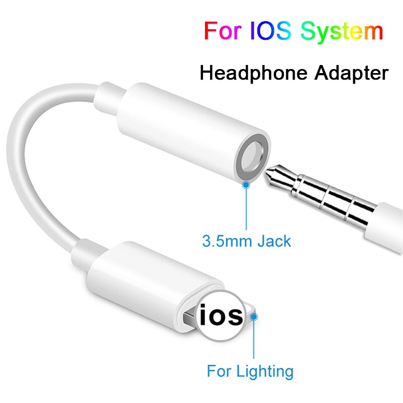 AUX Adapter For iPhone Female To 3.5mm Male Adapters IOS 11 12 13 Headphone Adapter For iPhone 7 8 X Headphone Jack Cable
