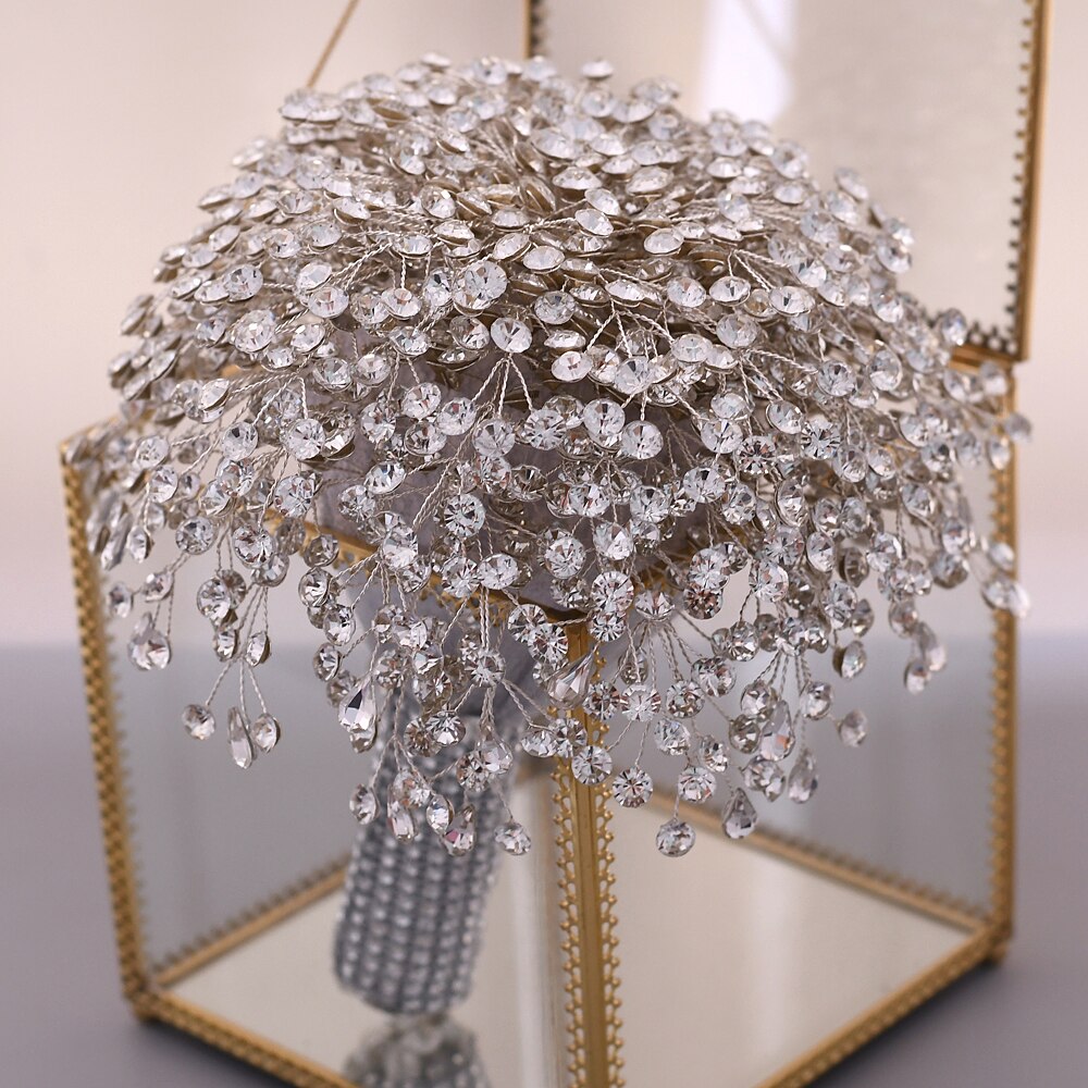 Trixy HF02 Prachtige Diamanten Bruiloft Boeket Bruiloft Boeket Zilveren Broche Boeket Bruiloft Accessoires Sieraden Boeket