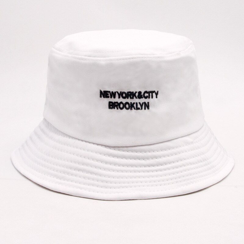 Chapeau de poisson unisexe | Noir blanc jaune été femmes hommes Couple chapeaux unisexe, casquette Hip Hop, chapeau seau Panama protection solaire, chapeaux de pêcheur: NY white