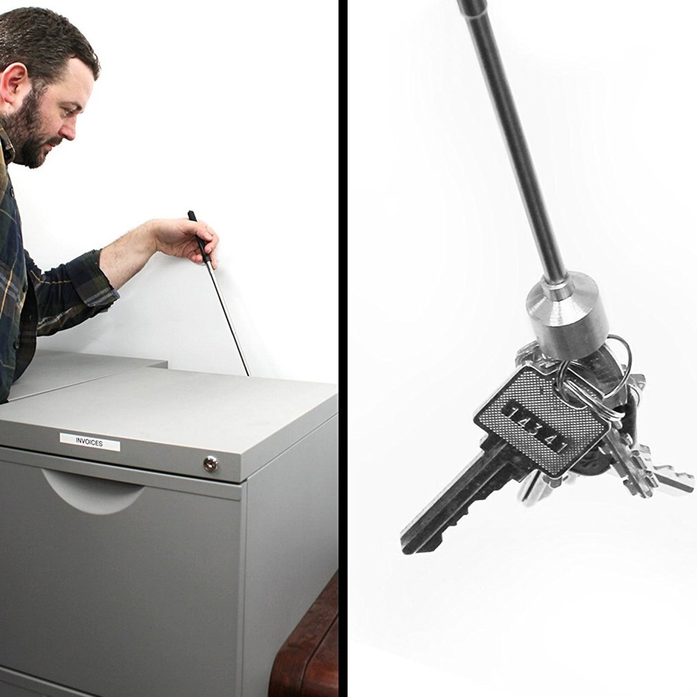 Portable Size Handheld Outdoor Keys Picker Magnetic Magnet Tool Lightweight Extendable Pick up Nuts Bolts Tools 12.5-66cm Silver