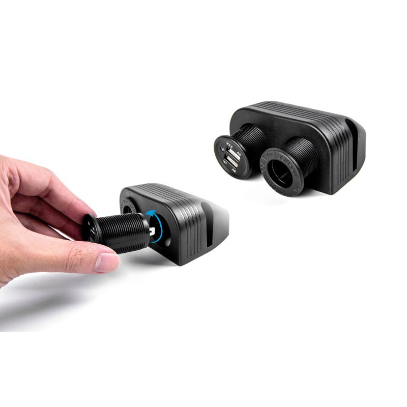 Dual Usb Auto-oplader Sigarettenaansteker Stopcontact Twee Gat Tent Base Voor Auto Vrachtwagen Motorcycle Boot Atv