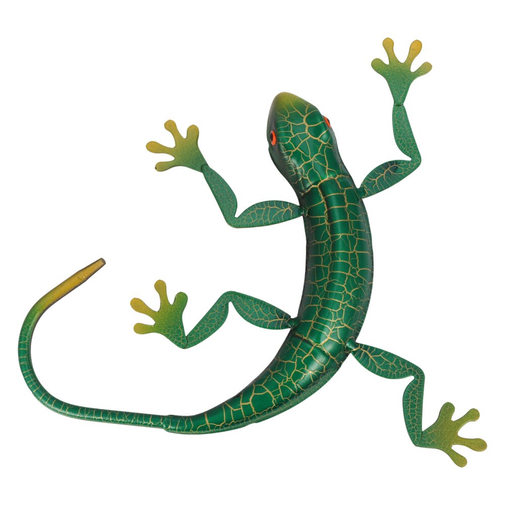 1pc metal gekko 3d væg kunst skulptur indretning indendørs udendørs hængende ornament