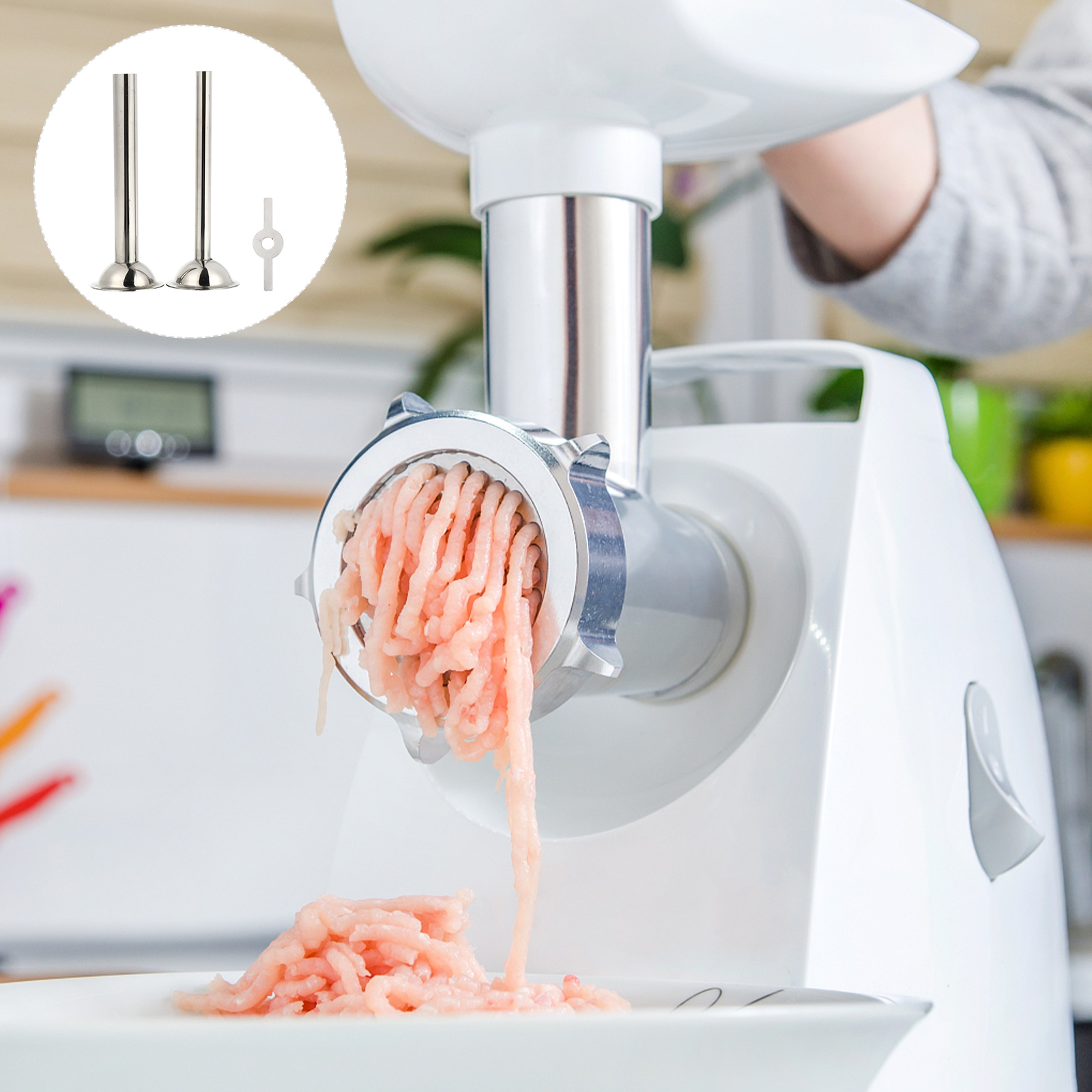 A Set Durable Sausage Making Tool Stainless Steel Meat Grinder Sausage Accessories