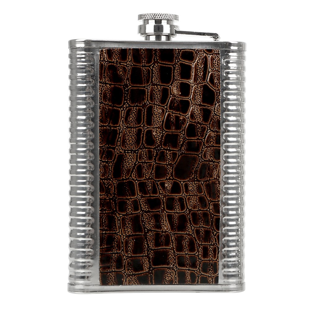 HOOMIN 9 OZ Alcohol Kolf Rvs Hip Kolven Bar Whisky Fles Draagbare Anti Slip: Bruin