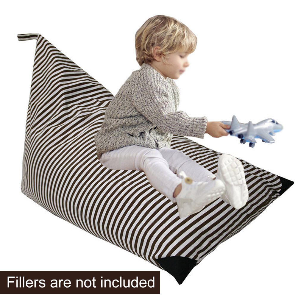 Sofa støvtæt lærred trekant trykt børneværelse stor kapacitet stolebetræk opbevaring bønnepose hjem til udstoppet dyr soveværelse