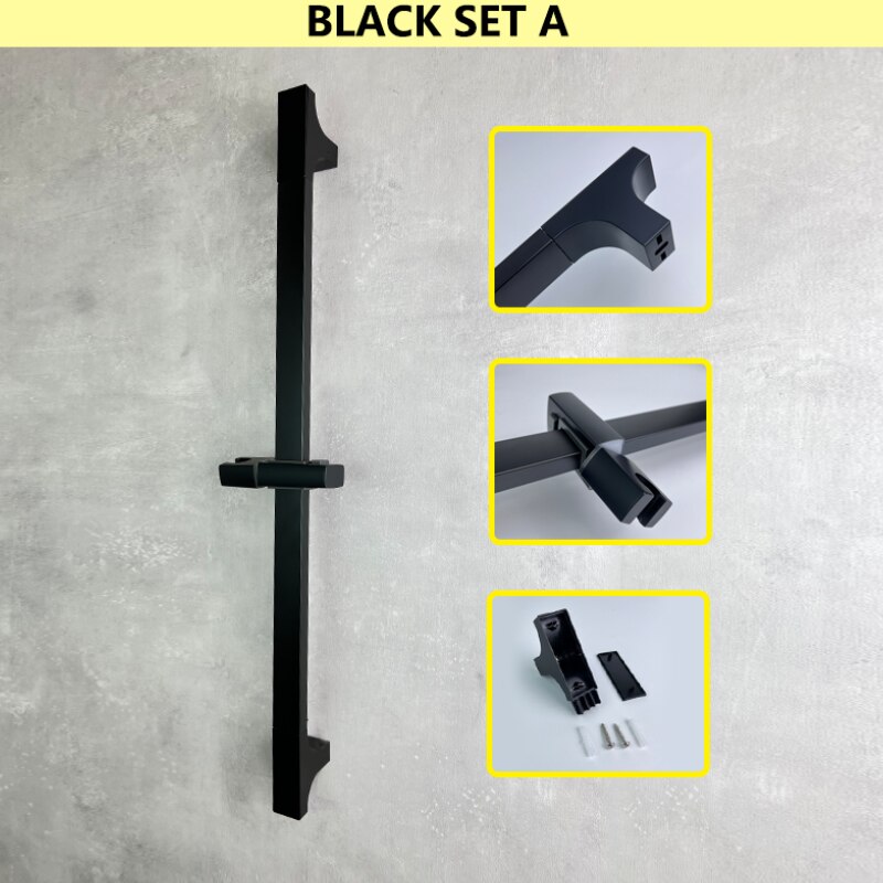 Shower Bar Angel Height Adjustable Sliding Hand Shower Bar Chrome Matt Black Stainless Steel 64cm Bathroom Fixtures: Brushed Nickel