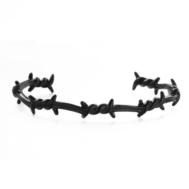 Men's And Women's Bangle Open Thorn Line Geometric Bracelet Open Sleeve Barbed Wire Bracelet