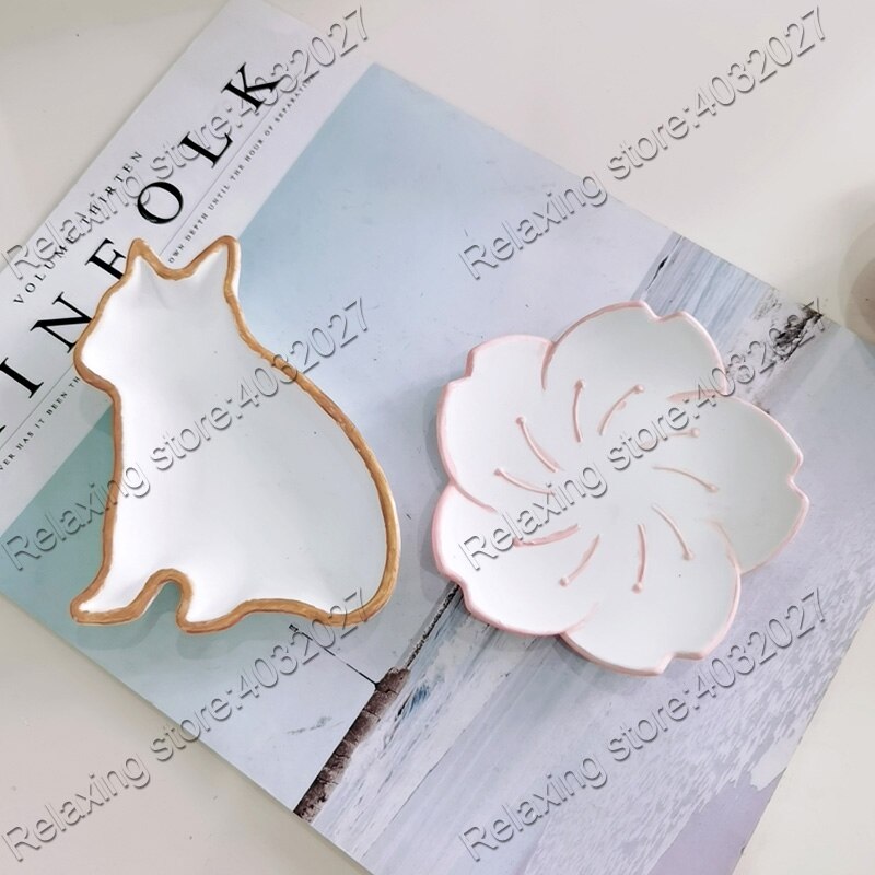 Shell Scallop Concrete Tray Silicone Mold Flower Plaster Clay Tray Jewelry Display Plate Epoxy Resin Molds