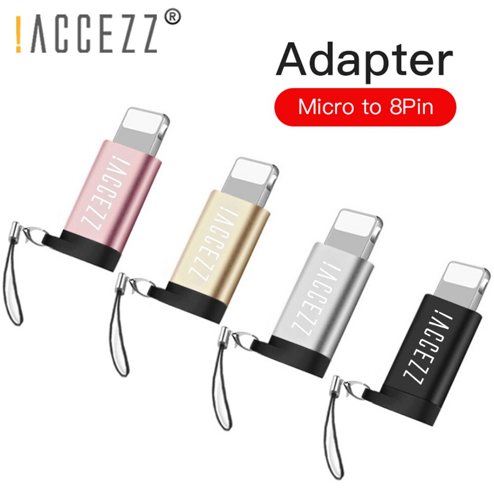 !! Accezz-adaptador otg 4pc com micro usb fêmea para iluminação de 8 pinos para iphone x xs max xr 7 8 6s plus, conversor de carregador e sincronização de dados para telefone