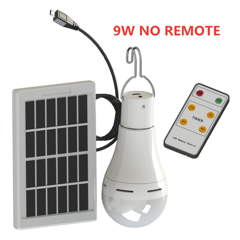 Solar- Fernbedienung LED Licht Solar- Lampe Lampe Wasserdichte Tafel Notfall Kunststoff Birne Haken Zelt Laterne draussen drinnen: 9W Nein Fernbedienung