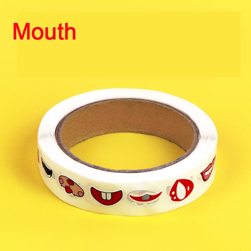 825Pcs 15m Stickers For Children DIY Eyes Adhesive Paper Adhesive Tape Kindergarten Handmade Color Eyeballs: Mouth