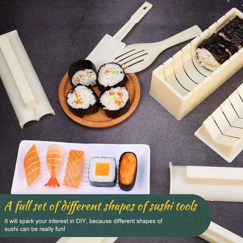 10 Pcs Diy Sushi Maker Compleet Met Sushi Mes Diy Sushi Set En Leuk Sushi Rolls Hart Vorm I88