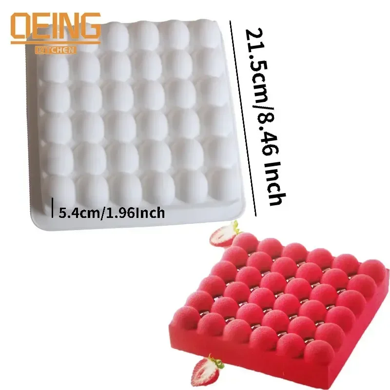 Molde de silicona para pastel en forma de cubo, molde de silicona para Mousse DIY, herramienta para pan y magdalenas para hornear, pastelería, postre, pastel, plantilla para hornear: Rosa