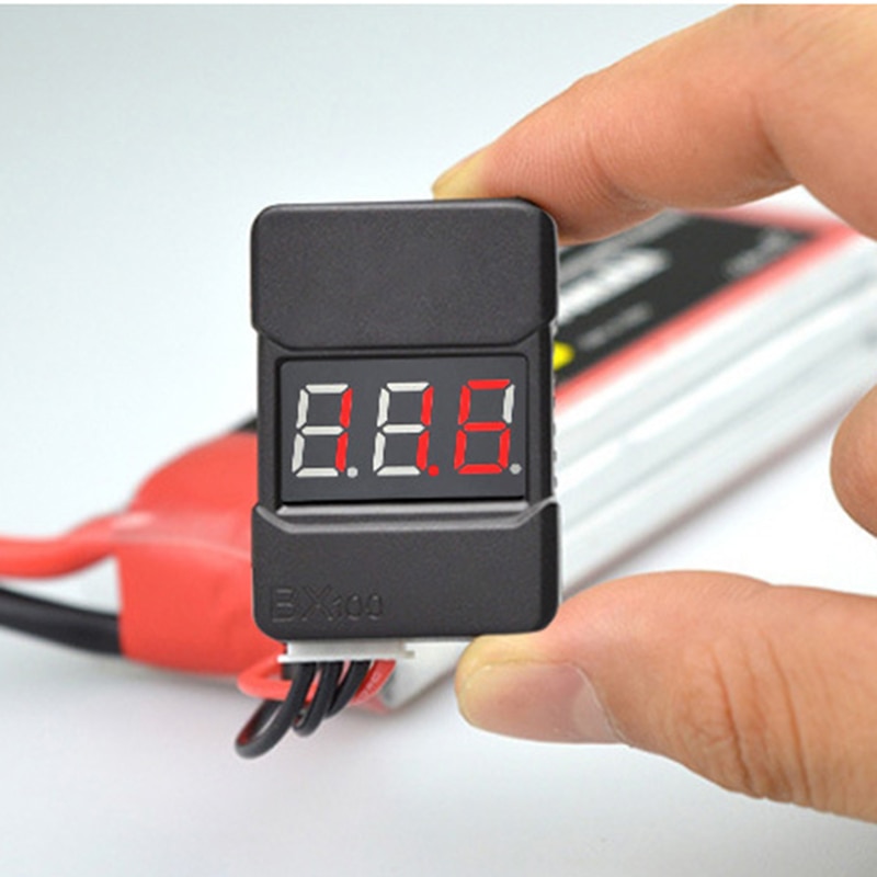 Sort/hvid  bx100 1-8s batteri tester/ lav buzzer alarm/ batteri med højttalere