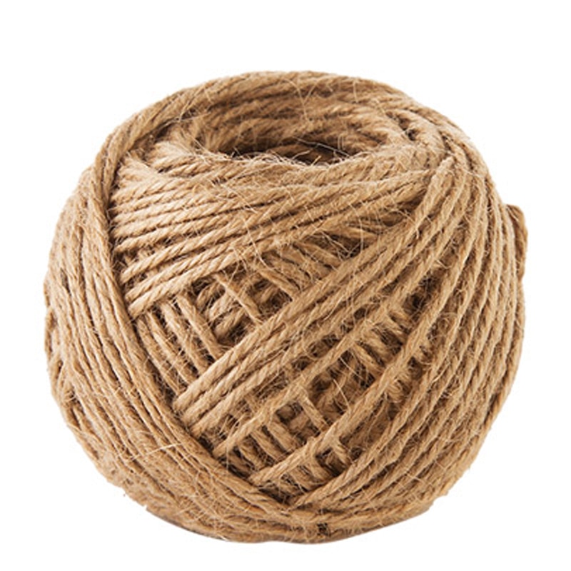 Naturligt jute reb 40m håndlavet tilbehør hamp jute reb til boks snor bryllup tags dekoration wrap decor