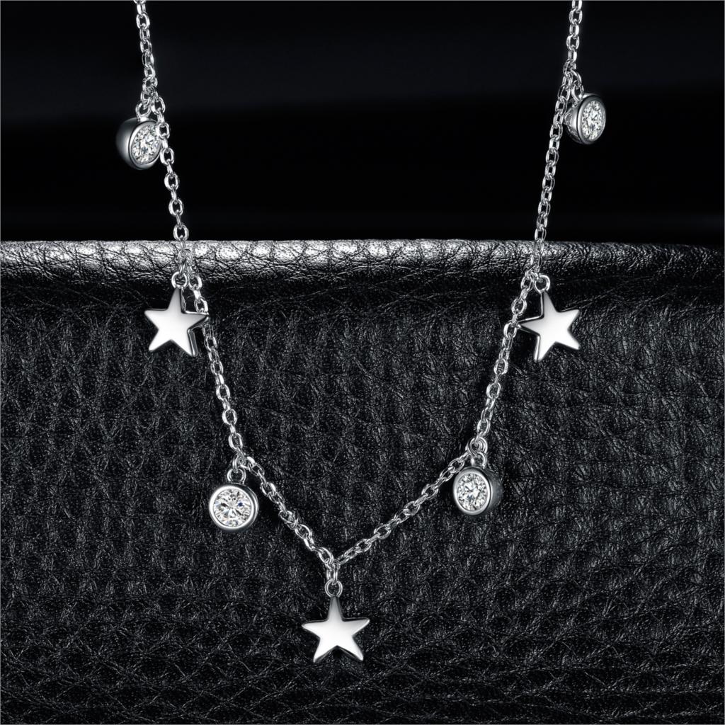 JewelryPalace Star CZ Sterling Zilveren Hanger Ketting 925 Sterling Zilveren Ketting Choker Verklaring Kraag Ketting Vrouwen 45c