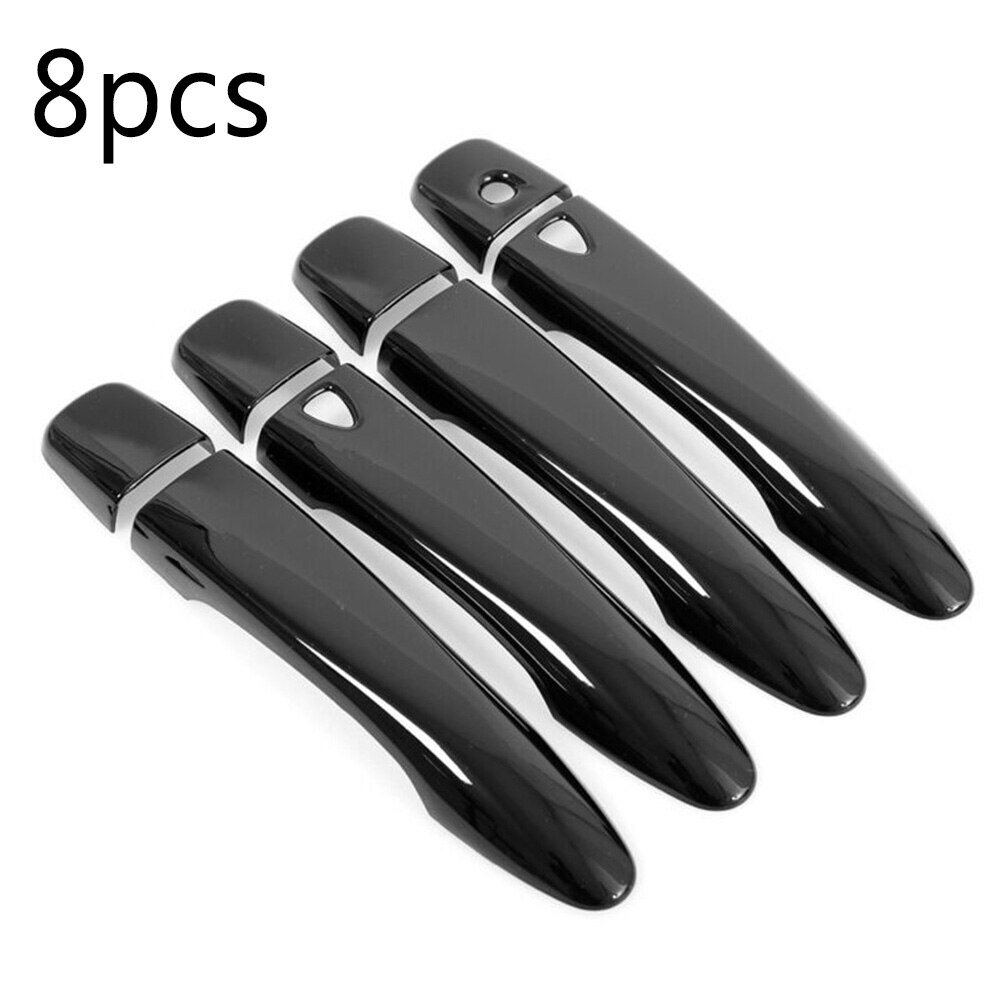 Black Door Handle Covers Trim Truck Exterior Mouldings Gloss Luxury