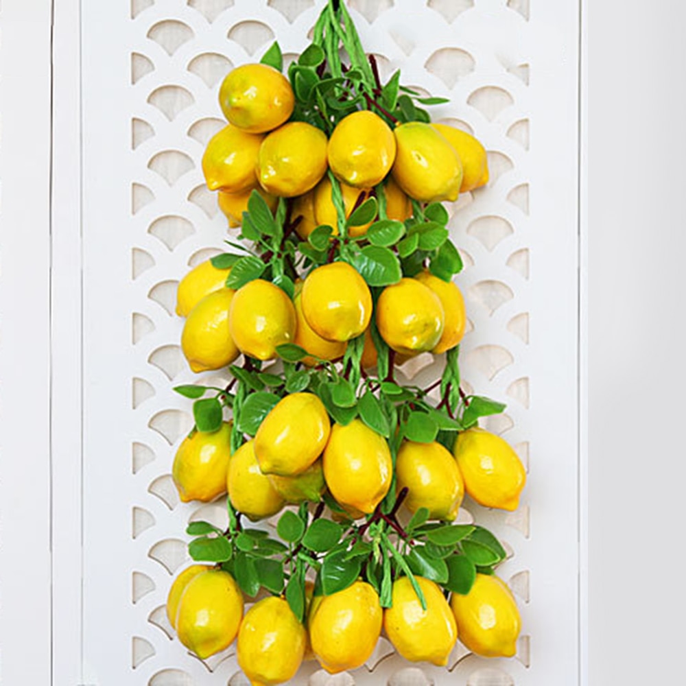 Décoration artificielle en Fruits citron banane pêche | Orange mangue grenade pour maison Restaurant jardin Simulation de plantes