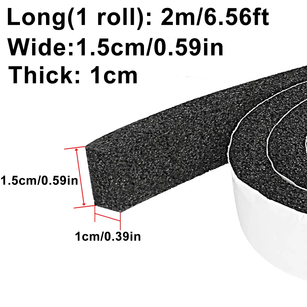 Foam Window Sealing Strip Weather Stripping Door High Resilience Seal Tape Self-Adhesive Soundproof Windproof Insulation Strips