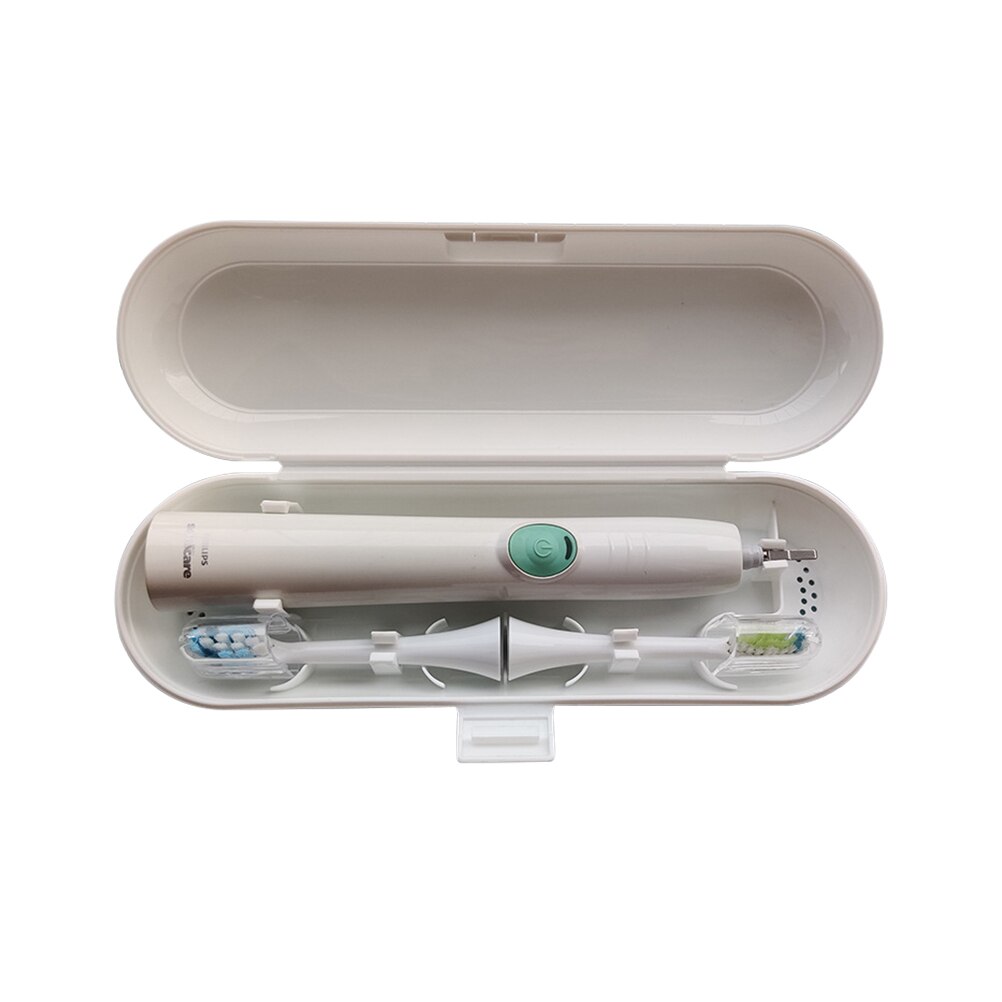 Universal elektrisk tandbørstetaske bærbare elektriske tandbørstehoveder opbevaringsboks til rejsetaske: Hvid