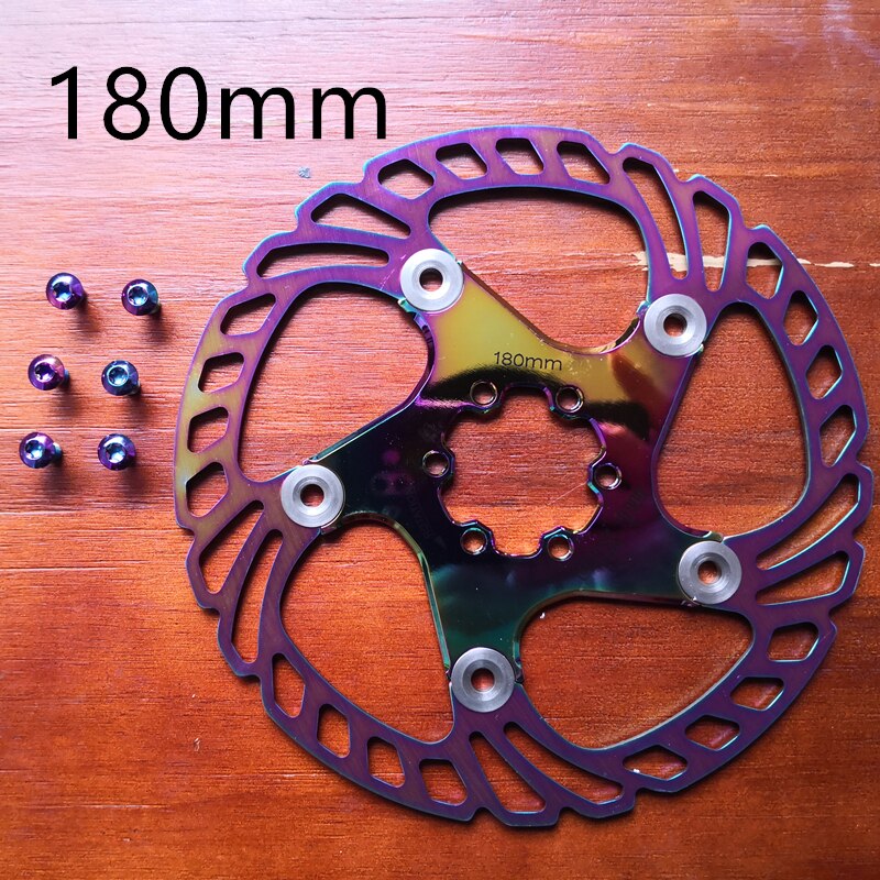 neue MTB 140/160/180/203mm Fahrrad bremsscheibe Straße Schwimm Fahrrad Bremse Sechs Nagel Rabatt für Mountainbike Bremsscheiben: Regenbogen  180mm