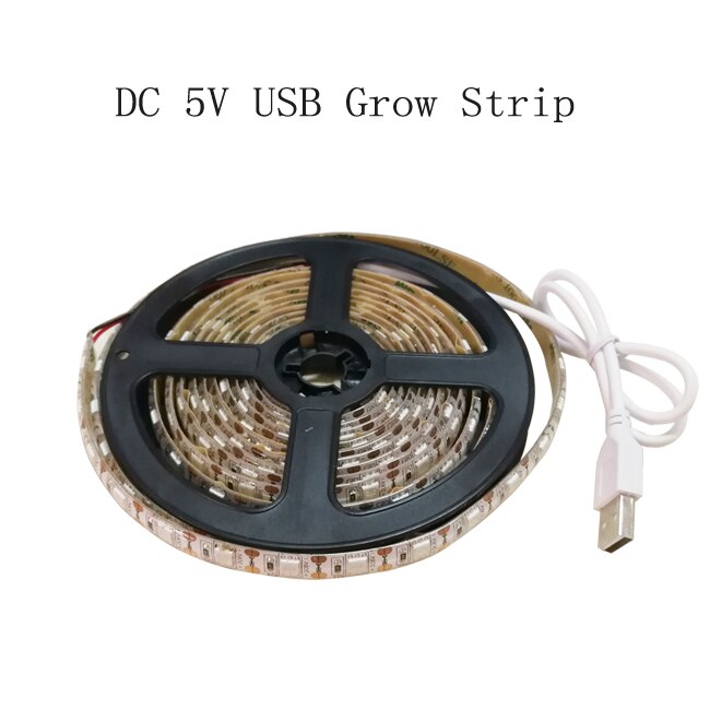 LED Grow Light Volledige Spectrum waterdichte USB LED Strip Verlichting 5050 60 LEDs Phyto Lampen Voor Kas Hydrocultuur Plant Groeit: DC 5V USB grow strip / 4M / IP20 No Waterproof
