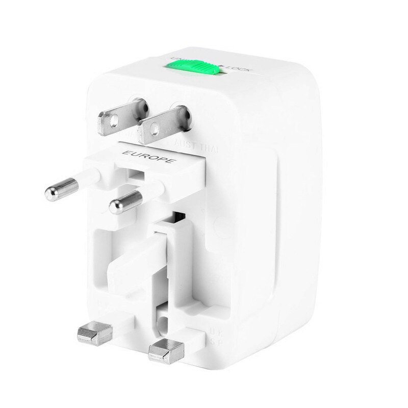 Universal rejseadapter us au eu uk plug plug wall ac power adapter socket converter hvid flammehæmmende abs plug adapter: Default Title