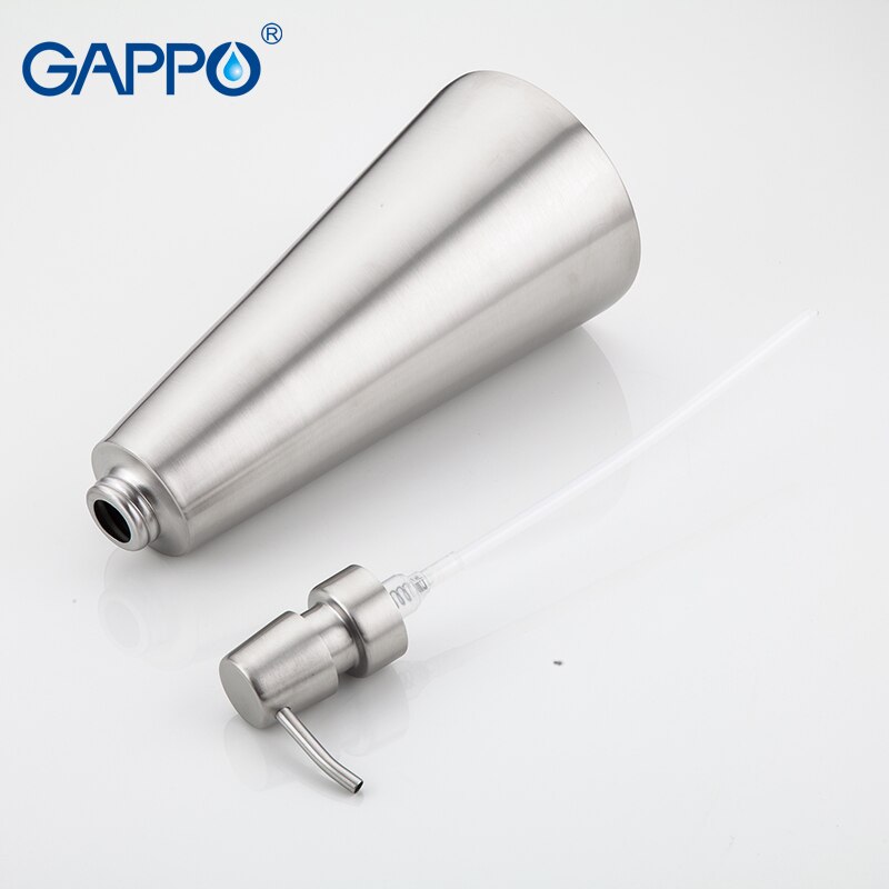 GAPPO Liquid Soap Dispensers Cone Free Standing Bathroom Accessories Saop Pumps Stainless Steel Bottle Liquid Accessories