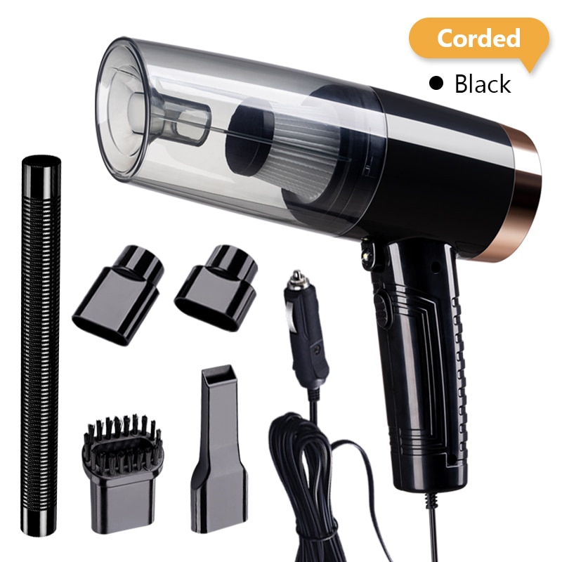 TOMULE Portable Car Vacuum Cleaner Handheld Cordless Vacuum Cleaner Household and Car Dual-Use Rechargeable MINI Vacuum Cleaner: Wired White