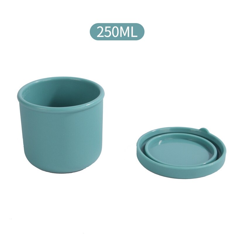 Kids Silicone Lunch Box with Lid Food Fruit Salad Fresh-Keeping Bowl Bento Box Kitchen Storage Containers Leak Proof: Green 250ML
