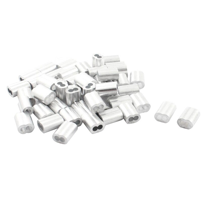 250pcs Wire Rope Aluminum Ferrule Cable Ties Crimp Wire Rope Chuck Jacket- 200pcs M1.5 & 50Pcs for m Wire Rope