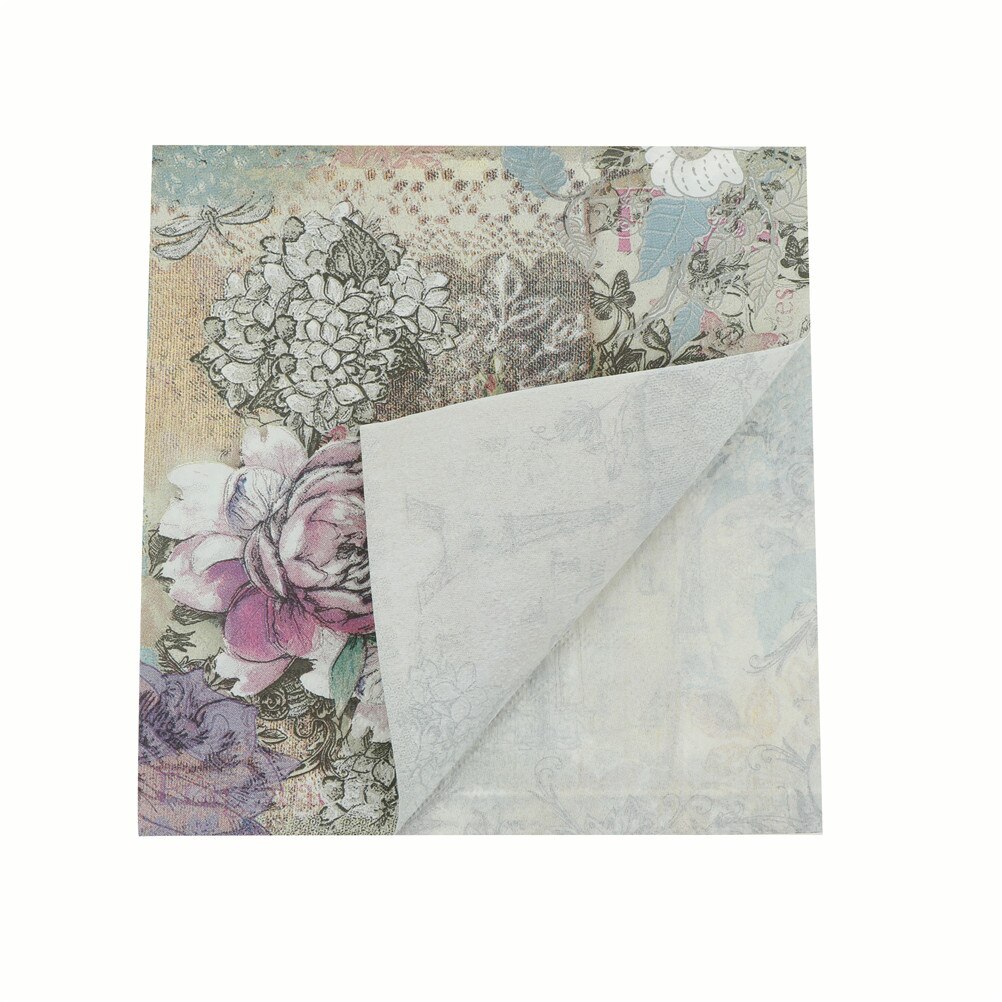 Tryckt funktion ros blommapapper servetter fest dekoration vävnad decoupage servilleta engångsservett 33cm*33cm 20 st/förpackning