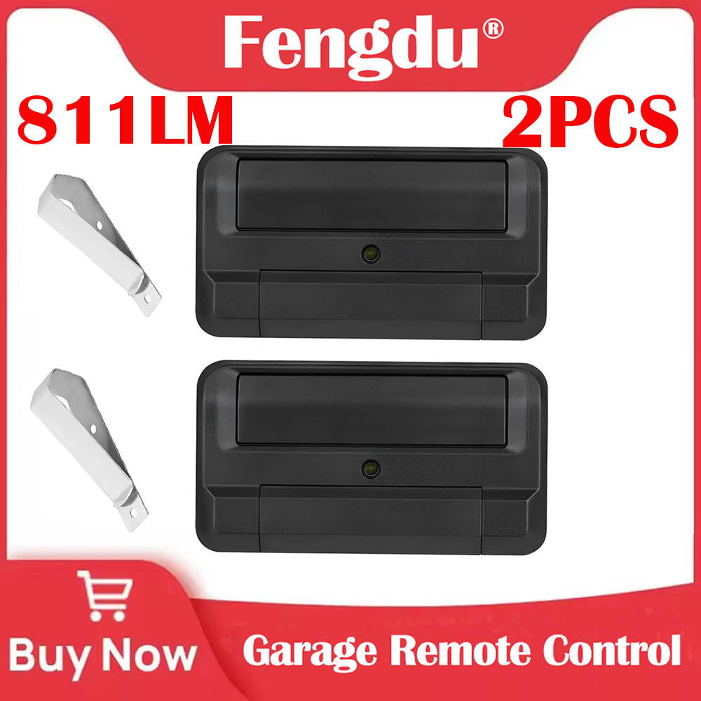 Garage Door Opener Remote Control 2PCS Compatible with 811LMX 811LM Learn Button with Visor Clip