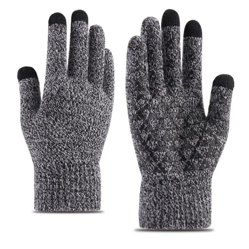 Winter Men Knitted Gloves Touch Screen Male Mitten Thicken Warm Solid Men Business Gloves Autumn