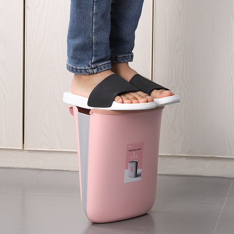Hanging Folding Trash Cans Kitchen Wall Mounted Waste Bins Portable Bathroom Garbage Holders Dustbin Plastic Bin Waste Buckets