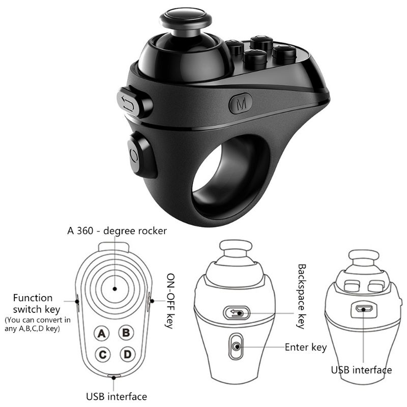 R1 Vr Controller Wireless Gamepad Joystick Gaming Afstandsbediening Voor Smartphones M0XB