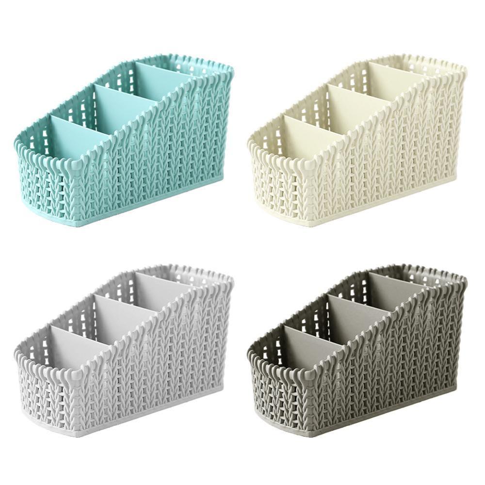 Desktop Storage Pen Case Plastic Material Finishing Box Debris Student Storage Cosmetic Stationery Supplies Desk B D0I3