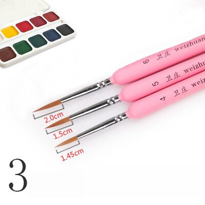 3 sztuk profesjonalne ręcznie malowane hak linii pędzelek robić zdobień w porządku akwarele robić rysowania malowania szczotka dla studentów szkoły sztuki piśmienne: 3