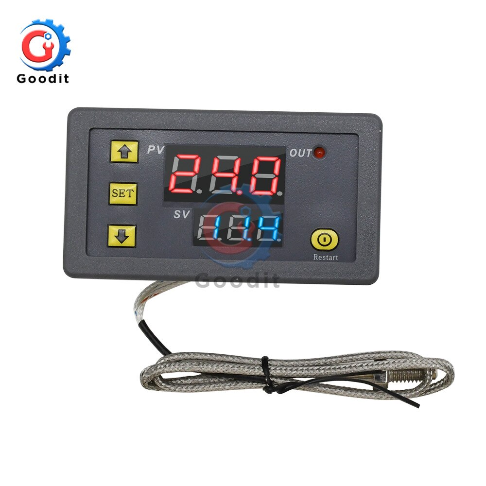 DC 5V 12V 24V AC 200V -60~500℃ Digital LED High Temperature Control Switch Thermostat High thermometer K-type thermocouple