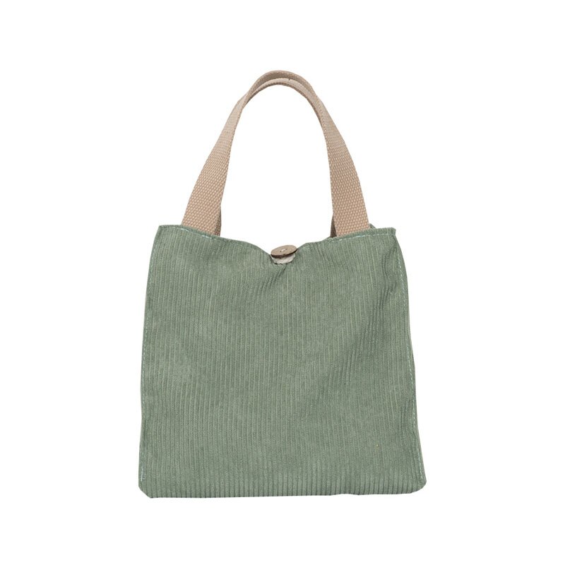 Hylhexyr-Bolso de pana de Color caramelo para mujer, con hebilla fiambrera, para trabajadores de la Oficina: Green Buckle