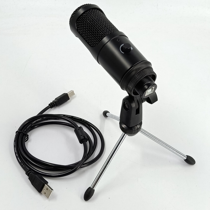 USB Capacitor Microphone Computer Recording Microphone with Volume Adjusting Microphone for PC Notebook Computer