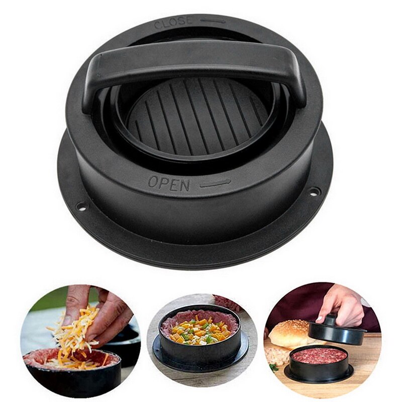 Keuken ronde vorm pers voedselveilige hamburger vleespers rundvlees grill hamburger pers patty maker mal mal gereedschap: Stijl 2